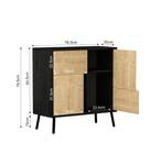 Mehrzweckschrank Darien Holzoptik Beige - Schwarz