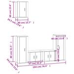 TV-Schrank 5er Set D359 Eiche Schwarzbraun Dekor