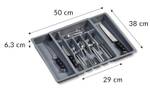 Besteckorganizer 31583 Grau - Kunststoff - 38 x 7 x 50 cm