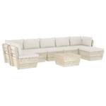 Mobilier de jardin (lot de 8) 3016490-19 Blanc - Bois manufacturé - Bois/Imitation - 60 x 30 x 60 cm