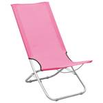 Chaise de plage Rose foncé - Métal - Textile - 82 x 84 x 48 cm