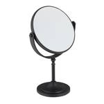 Kosmetikspiegel mit Vergrößerung schwarz Schwarz - Glas - Metall - Kunststoff - 18 x 28 x 11 cm