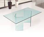 Transparenter Tisch geh盲rtetem aus Glas