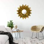 Miroir mural Sunflower Ring Doré - Métal - 90 x 90 x 7 cm