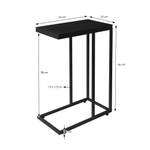 Beistelltisch in C-Form Schwarz - Holzwerkstoff - Metall - 25 x 64 x 45 cm