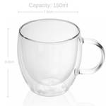 2x Thermo 150ml Kaffeeglas Teeglas Glas