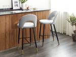 Tabouret de bar FALTON Noir - Doré - Gris