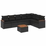 Gartensitzgruppe K6284(8-tlg) Schwarz - Massivholz - 69 x 62 x 62 cm