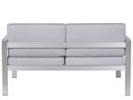 Sitzgruppe SALERNO 4-tlg Grau - Metall - 142 x 80 x 70 cm