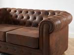 Sofa CHESTERFIELD Braun - Textil - 88 x 72 x 168 cm