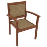 Gartensessel VARADERO stapelbar Braun - Polyrattan - Massivholz - Holzart/Dekor - 59 x 88 x 54 cm