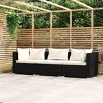 Gartensitzgruppe K5321(3-Sitzer) Schwarz - Massivholz - 61 x 70 x 70 cm