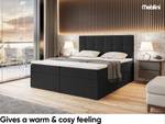 Boxspringbett Lebron Schwarz - Breite: 160 cm - H3