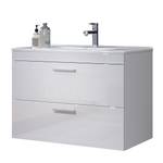 Armoire basse avec lavabo Devon Blanc - Textile - 81 x 59 x 47 cm