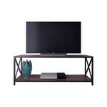 TV Möbel,TV Lowboard,TV Schrank X FRAME Schwarz - Holzwerkstoff - Metall - 2 x 46 x 120 cm