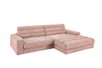 Ecksofa LANA Sofa Cord Recamiere Pink - Ecke davorstehend rechts