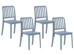 Chaise de jardin SERSALE Bleu - Lot de 4