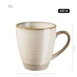 Kaffeebecher Nottingham (4er Set) Beige - Keramik - 10 x 11 x 10 cm