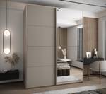 Armoire Lux 3 Beige - Argenté - Largeur : 190 cm