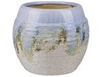 Blumenvase BERGE Beige - Blau - Gold - Stein - 20 x 19 x 20 cm