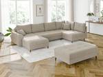 Wohnlandschaft Oskar mit Hocker Beige