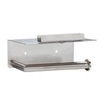 Toilettenpapierhalter mit Ablage silber Silber - Metall - 16 x 6 x 11 cm