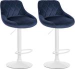 Tabouret de bar Lazio Lot de 2 Bleu - Blanc