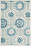 Wollteppich Piper Textured Webstoff - Creme / Hellblau - 240 x 150 cm