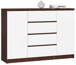 Commode K140 2T 4S CLP Imitation wengé - Blanc