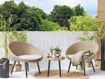 Bistro Set ORTIGIA 3-tlg Beige - Schwarz - Blau - Weiß - Polyrattan - 82 x 75 x 70 cm