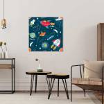 Tableau enfant happy cosmos 100 x 100 cm