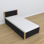 Einzelbett N02 mit Schublade Schwarz - Eiche - 120 x 190 cm