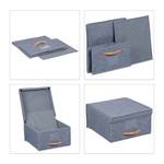 Aufbewahrungsbox mit Deckel 2er Set Braun - Grau - Papier - Kunststoff - Textil - 30 x 16 x 33 cm
