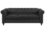 3-Sitzer Sofa CHESTERFIELD Schwarz - 208 x 78 x 88 cm