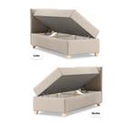 Einzelbett Boxspringbett Anter Mini Beige - Breite: 70 cm - Bettkasten rechts