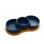 3-teiliges Aperitif-Set Blau - Porzellan - 15 x 6 x 30 cm