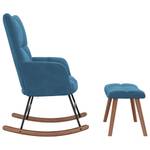 chaise à bascule avec tabouret 3011660-2 Bleu