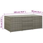 Gartenbox 299772 Grau - Metall - Polyrattan - 180 x 70 x 90 cm