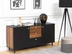 Buffet KURO Noir - Marron - Bois manufacturé - 160 x 74 x 40 cm