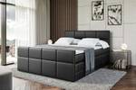 Boxspringbett ARDENI-Z KING Hochglanz Schwarz - Breite: 180 cm