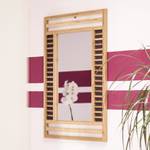Bambus Spiegel mit dekorativem Rahmen Blau - Braun - Bambus - Glas - 50 x 71 x 2 cm
