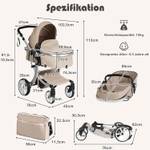 Kinderwagen NO32276EMDE Beige - Kunststoff - 103 x 113 x 62 cm