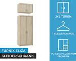 Kleiderschrank mit Aufsatz ELIZA 2D Eiche Hell Dekor - Eiche Sonoma Dekor