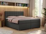 Boxspringbett CARMEN Dunkelgrau - Breite: 160 cm - H4 - Kunstleder