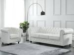 Ensemble canapé fauteuil  CHESTERFIELD Blanc