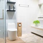 Toilettenpapierhalter stehend Holzoptik Braun - Holzwerkstoff - Kunststoff - 21 x 80 x 21 cm