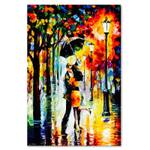 Bild auf leinwand Paar mit Regenschirm