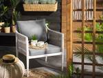 Set de jardin LATINA Gris - Blanc - Métal - 145 x 76 x 74 cm