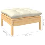 Gartensofa (2er Set) 3012138-11 Creme - Holz