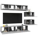 TV-Schrank 6er Set D991 Grau - Holzwerkstoff - 30 x 30 x 80 cm